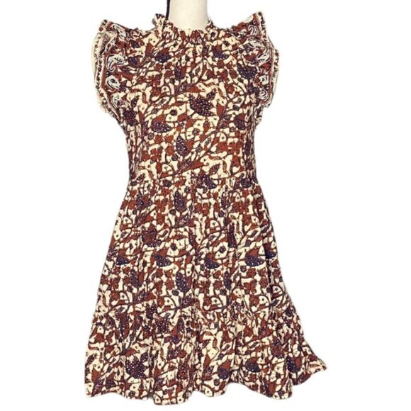 House Of Harlow 1960 Nicole Richie Flutter Sleeve Mock Neck Baby Doll Dress - Picture 3 of 12